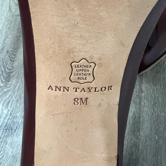 Ann Taylor Burgundy Leather Heels Size 8 - Picture 13 of 15